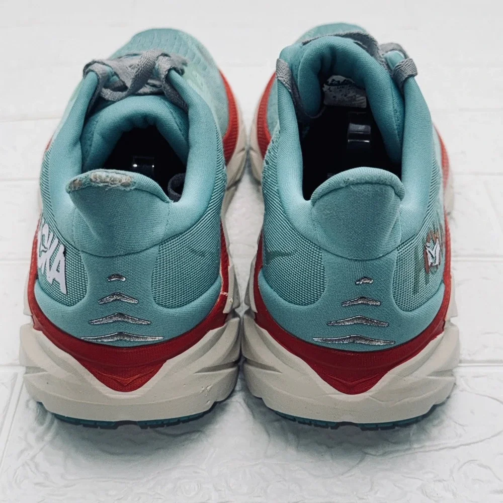 Hoka Clifton 8 Running Shoes Womens 10.5 Teal Blue Good Cushioned Sneakers